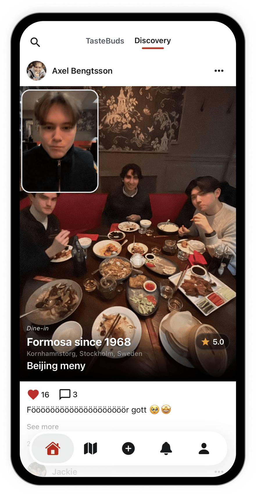 TasteBuds feed – discover restaurants and share meals