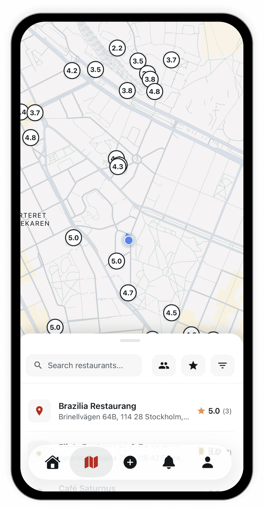 TasteBuds map – find restaurants near you