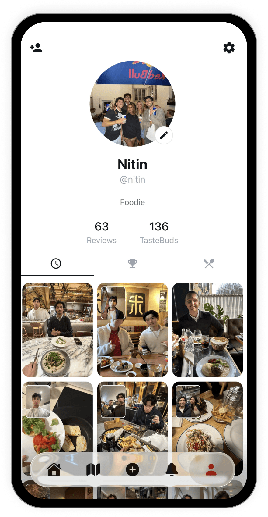 TasteBuds profile – your food diary